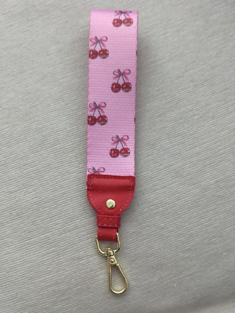 Pink Cherry Wrist Lanyard